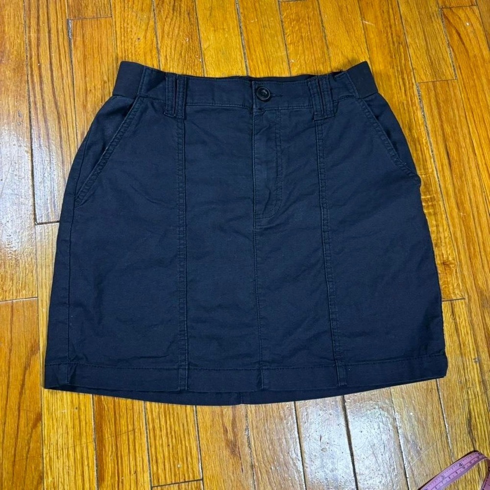 Lee Black mid rise Utility Cotton Blend Mini Skirt Built-in Shorts sz 4